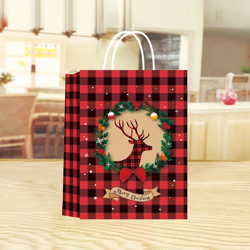 Cute Christmas Tree Kraft Paper Party Gift Bags for Holiday Presents|Holiday Gift Bags
