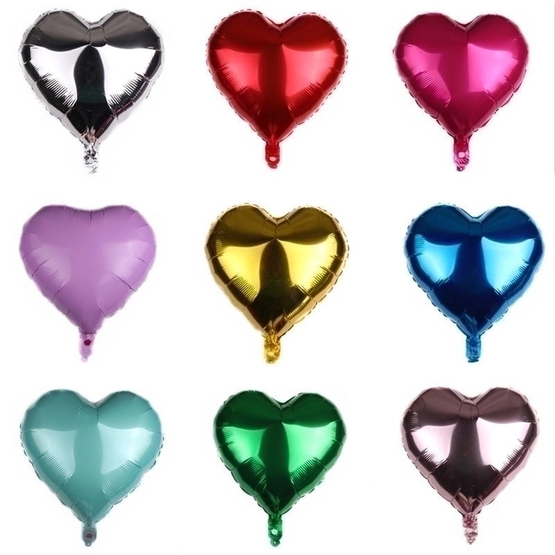 50 Pack Valentine's Day Heart-Shaped Aluminum Foil Balloons for Party Decor|Party Supplies