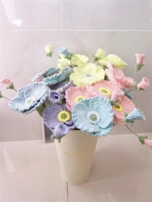 Handmade Pastoral Flower Yarn Artificial Blooms|Home Decor & Artificial Flowers