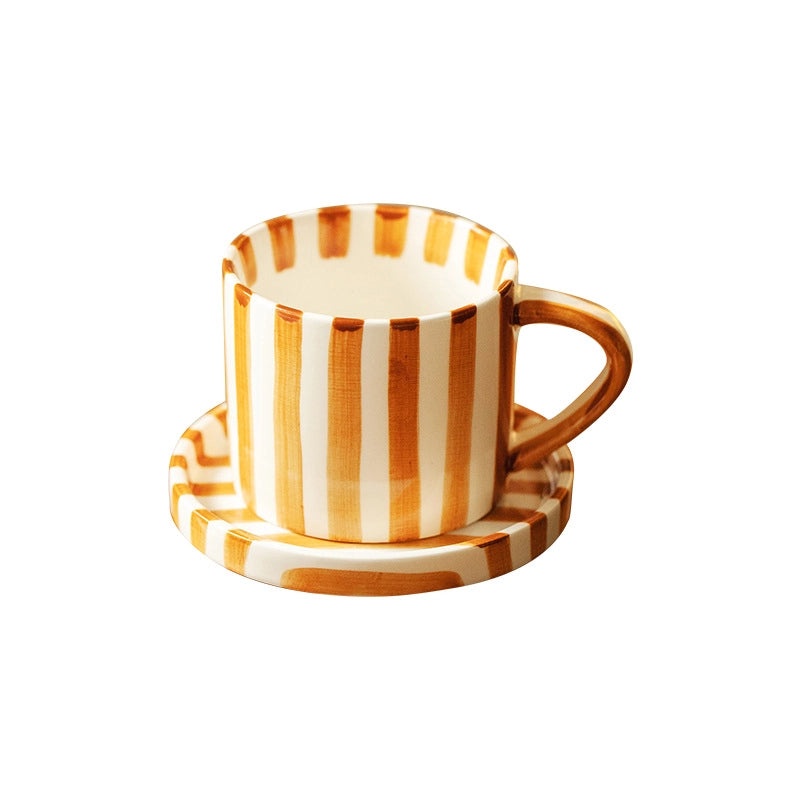 Casual Cute Striped Ceramic Plate and Water Bottle Set 1 Piece | Home & Kitchen Tableware
