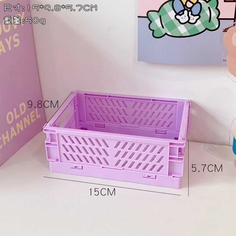 2-Pack Foldable Plastic Storage Baskets for Student Desk Organizers|Desk Organizers & Storage