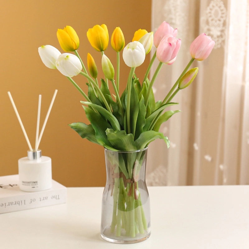 5 Soft Rubber Tulip Sticks Artificial Flowers Home Decor Fake Tulip Bouquet Wholesale | Home Decoration