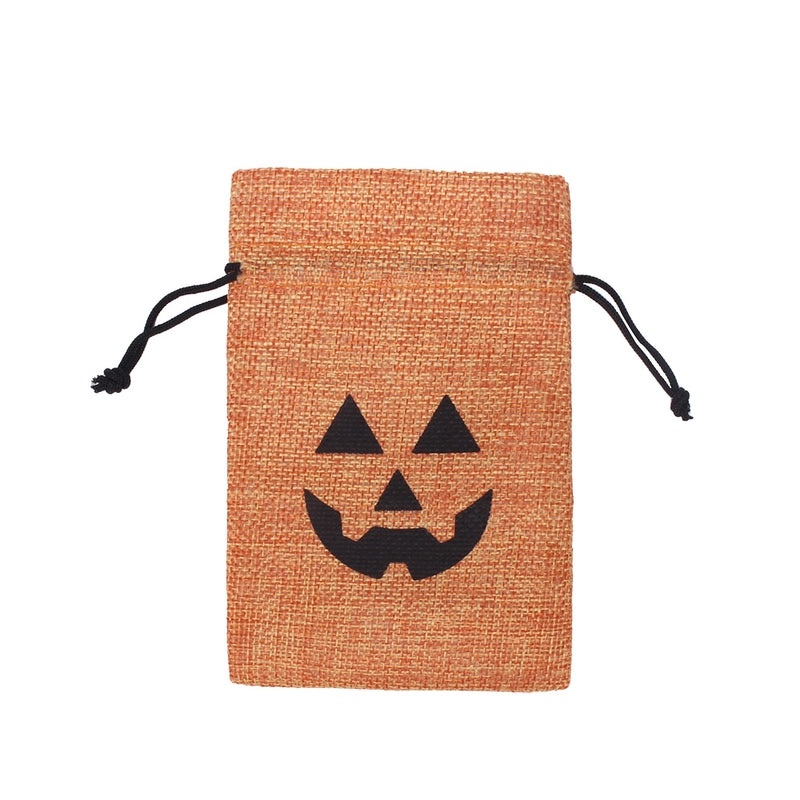 Halloween Pumpkin Linen Treat Bags for Party Favors|Halloween Party Supplies