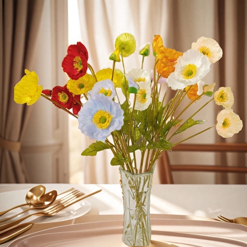 20 Pieces Yu Meiren Korean Style Artificial Poppy Flowers Small Decorative Ornaments for Photography Props|Home Decor & Artificial Flowers