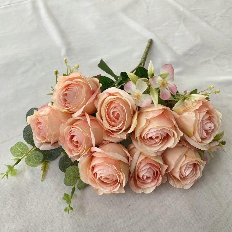 Milan Rose Artificial Wedding Bouquet Nordic Style Bride Holding Flowers Home Decor|Home Decor & Artificial Flowers