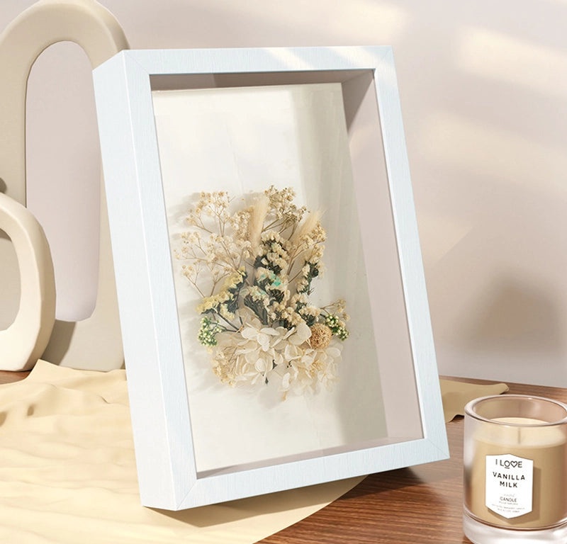 3D Hollow Wooden Photo Frame with Dried Flower and Butterfly Specimen | Handmade Wall Hanging & DIY Table Decor | Home & Living Decor