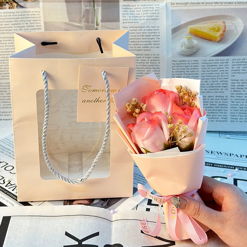 Romantic Flower Soap Gift for Teachers' Day | Artificial Flower Decorations | Casual Elegant Floral Present | Home & Living Decor | Gifts