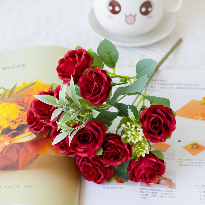 Silk Rose Bouquet for Bridal, Home, Dining Table Decoration | Artificial Flowers & Floral Arrangements