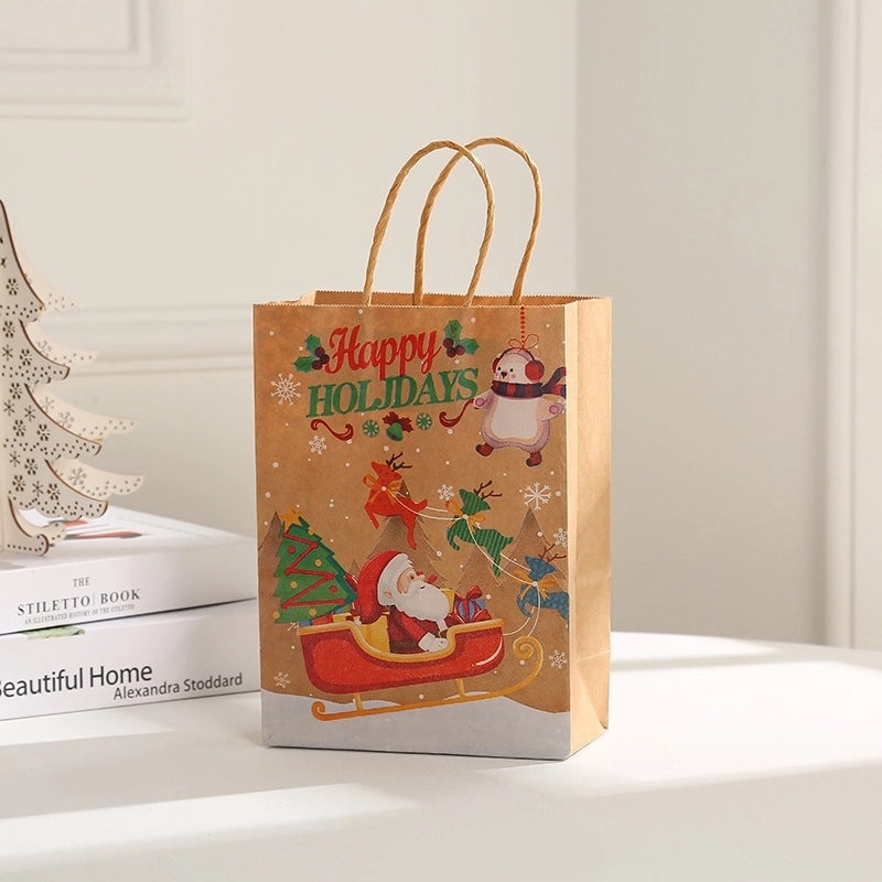 Christmas Holiday Gift Bags with Cute Santa Hat, Christmas Tree, and Snowman Designs|Holiday Gift Bags