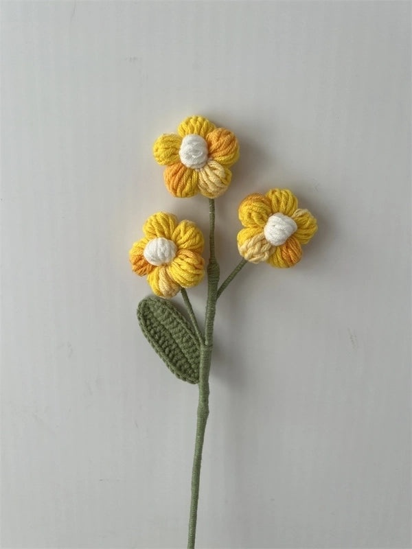 Handmade Pastoral Flower Yarn Artificial Blooms|Home Decor & Artificial Flowers