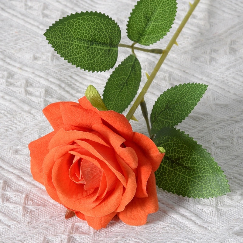 Romantic Artificial Rose Single Stem Valentine’s Day Home & Wedding Decor Soft Flannel Feel|Home Decor & Wedding Supplies