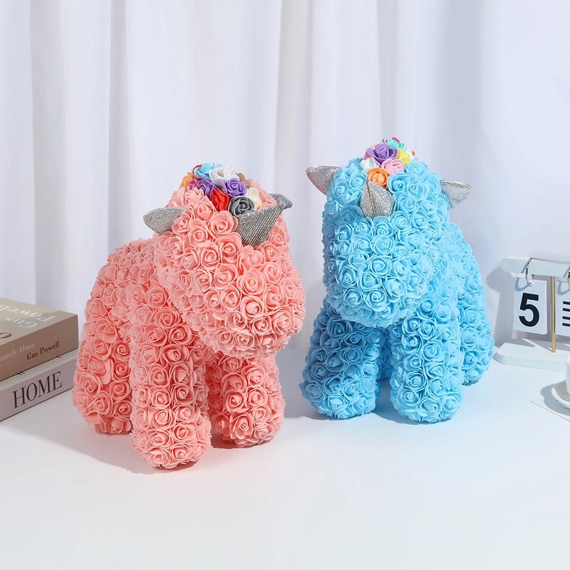 Elegant Lady Animal Preserved Fresh Flower Ornaments for Valentine's Day | Women's Accessories