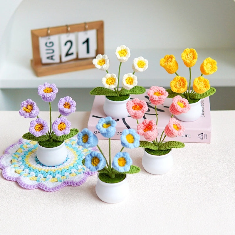 Hand-Woven Sunflower Artificial Flower Pot Linglan Preserved Flower Office Home Elegant Decoration|Home Decor