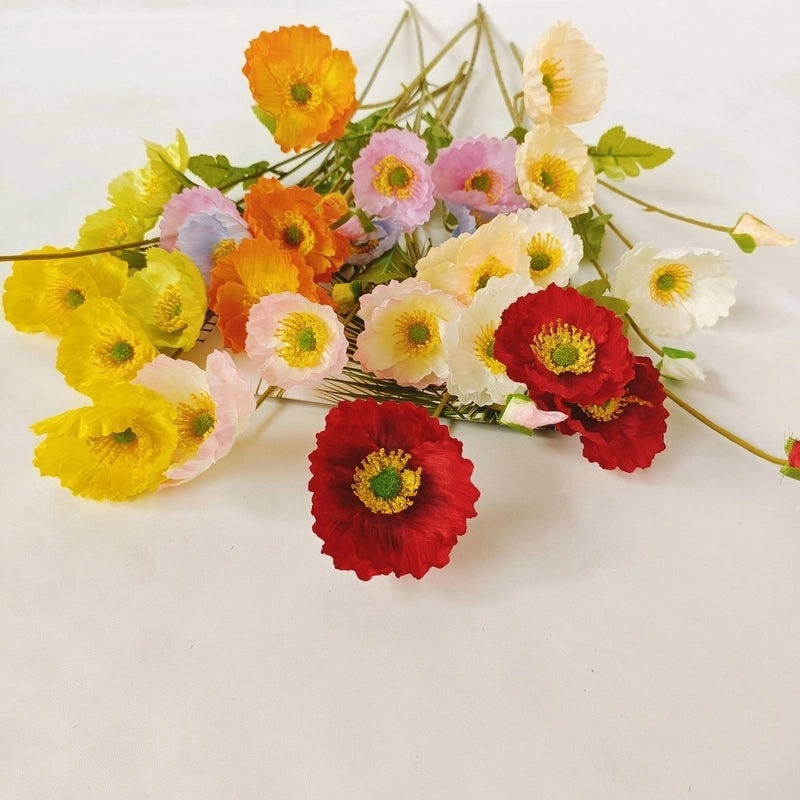 20 Pieces Yu Meiren Korean Style Artificial Poppy Flowers Small Decorative Ornaments for Photography Props|Home Decor & Artificial Flowers
