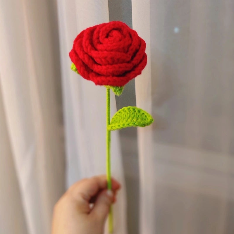 Elegant Rose Yarn Artificial Flowers for Valentine’s Day and Mother’s Day | Home Decor & Gifts