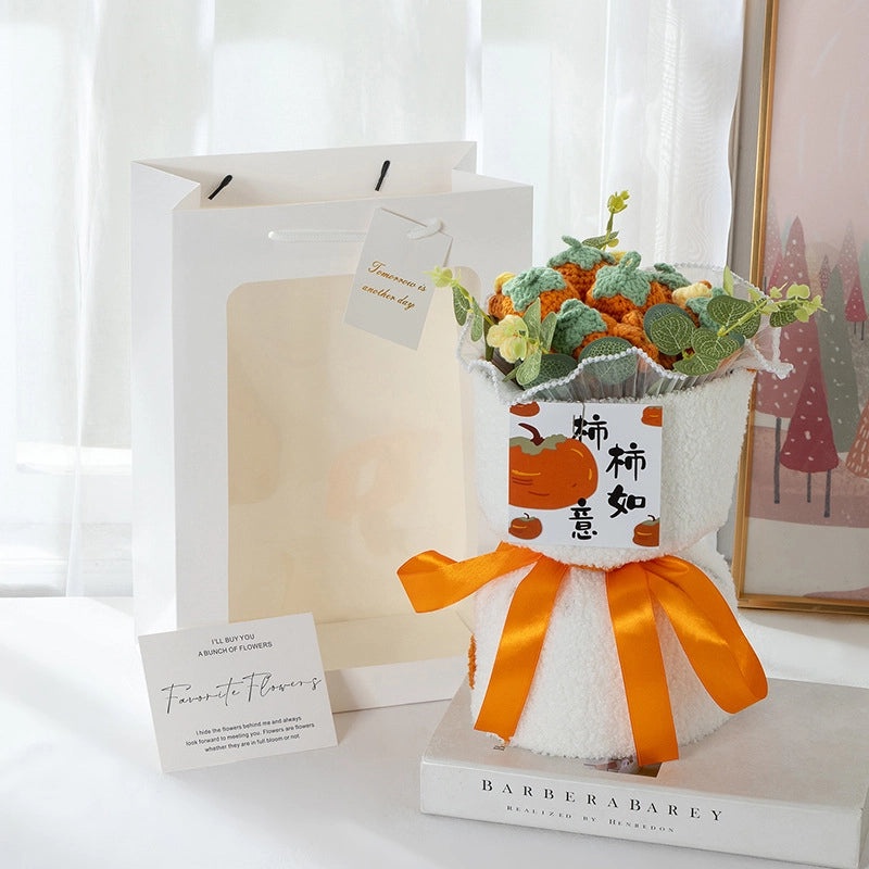 Valentine's Day Cute Fruit-Themed Knit Artificial Flower Bouquet|Home Decor Gifts