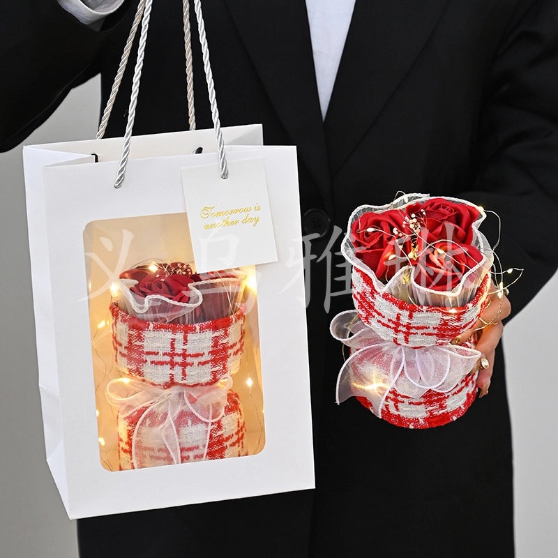 Elegant Valentine’s Day Artificial Flower Soap Gift for Women|Home Decor & Gifts