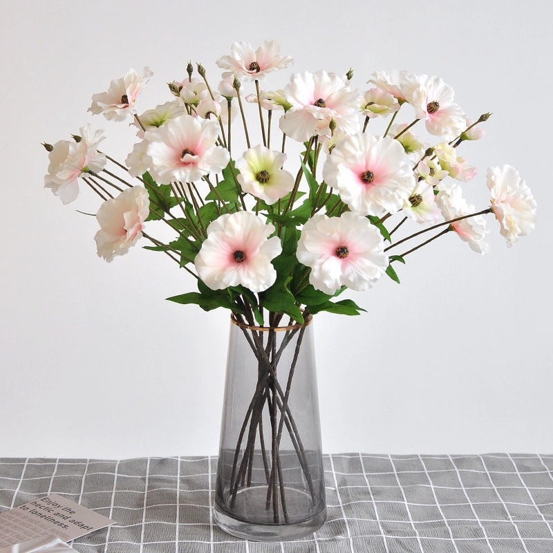 Butterfly Peony 3-Head Eustoma Silk Flower Artificial Wedding Home Decor Soft High-Quality|Home Decor & Artificial Flowers