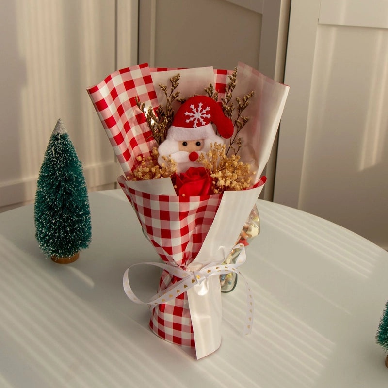 Festive Santa Snowman Fabric Flowers Decoration|Christmas Home Decor