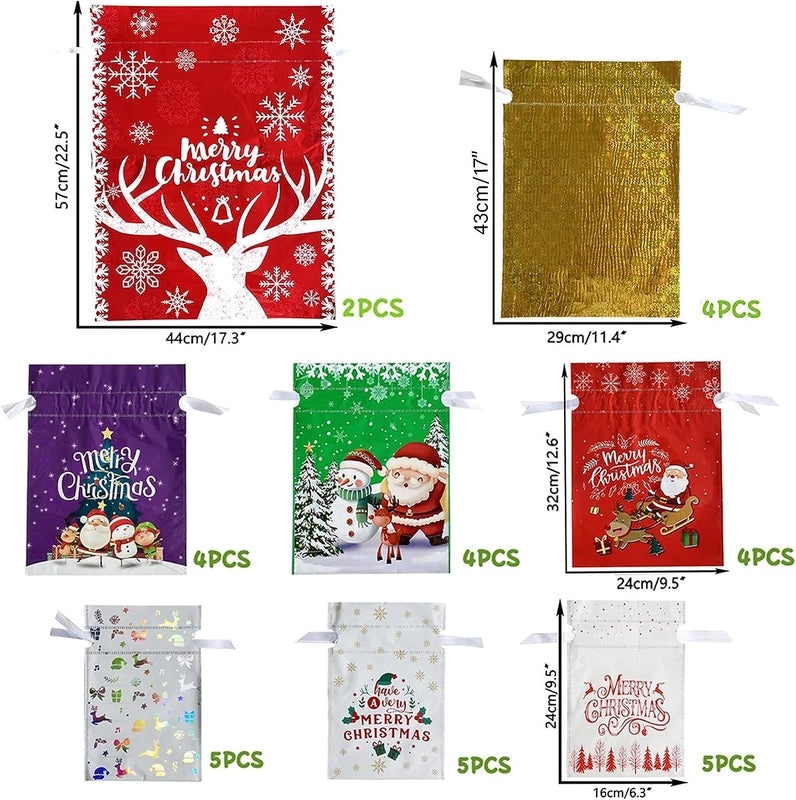 Cute Santa Claus Christmas Gift Bags for Family Party | Holiday Decorations