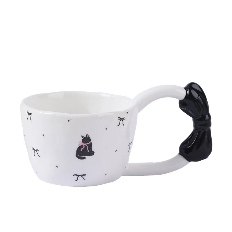 Adorable Ceramic Mug with Cat Bow Knot Design 1 Piece|Home & Kitchen > Drinkware > Mugs