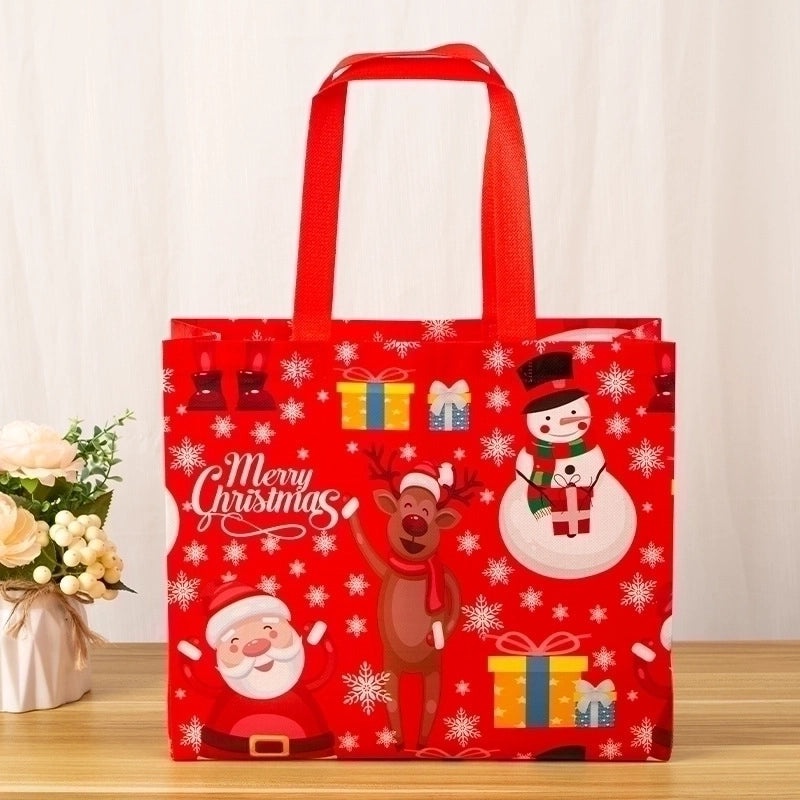Christmas Cute Santa Claus and Christmas Tree Nonwoven Gift Bags for Party Festival|Holiday Party Supplies