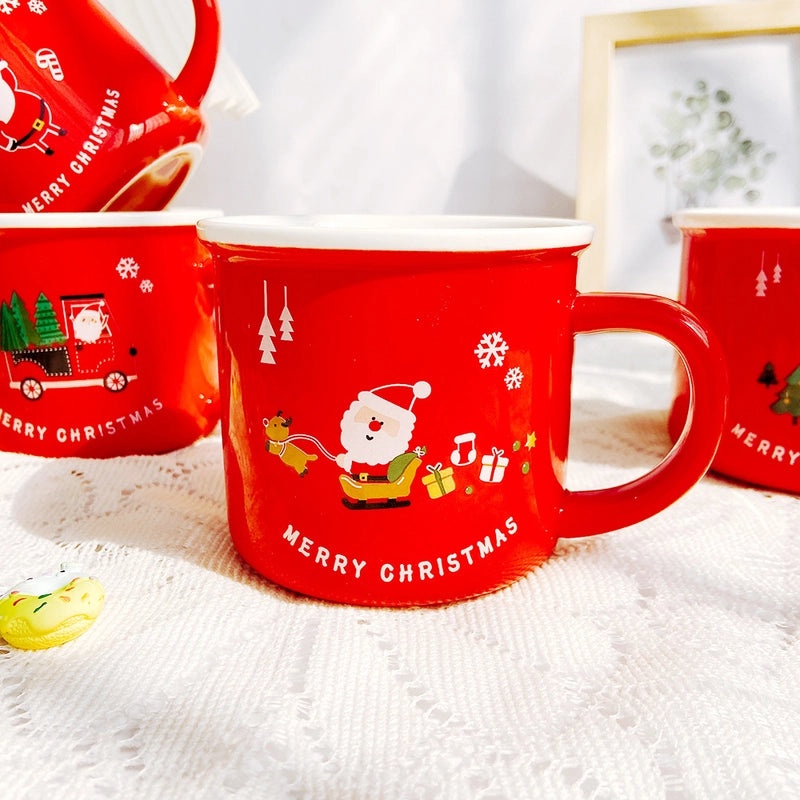 Festive Christmas Cartoon Ceramic Mug 1 Piece | Home & Kitchen>Mugs & Drinkware>Ceramic Mugs