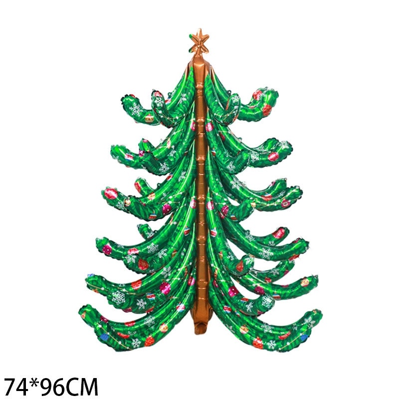 Christmas Party Balloons Set Snowman Santa Claus Gift Box Aluminum Foil Decorations|Holiday Party Supplies