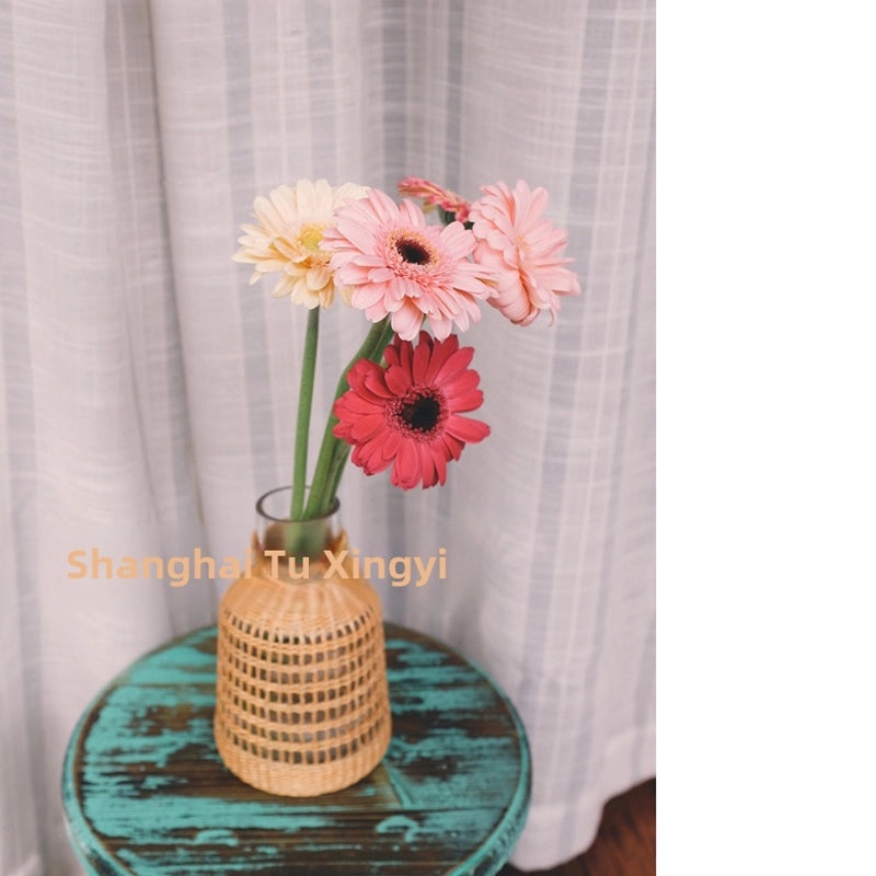 Handwoven Straw Aromatherapy Dried Flower Vase Korean Japanese Style Glass Perfume Bottle|Home Decor & Fragrance