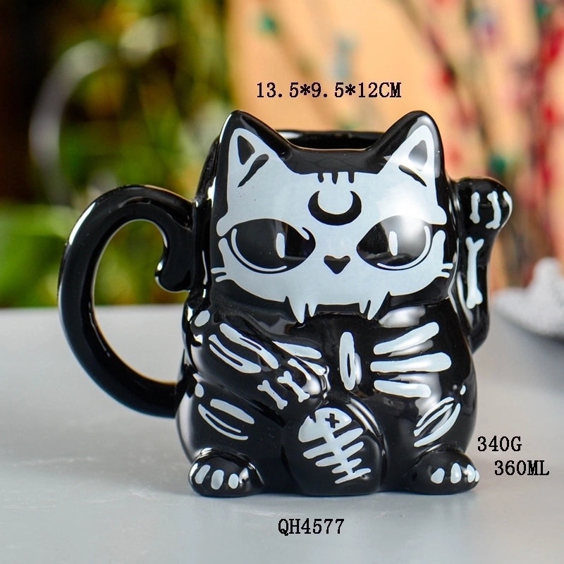 Trendy Cartoon Ceramic Water Bottles for Punk Style | Home & Kitchen Accessories