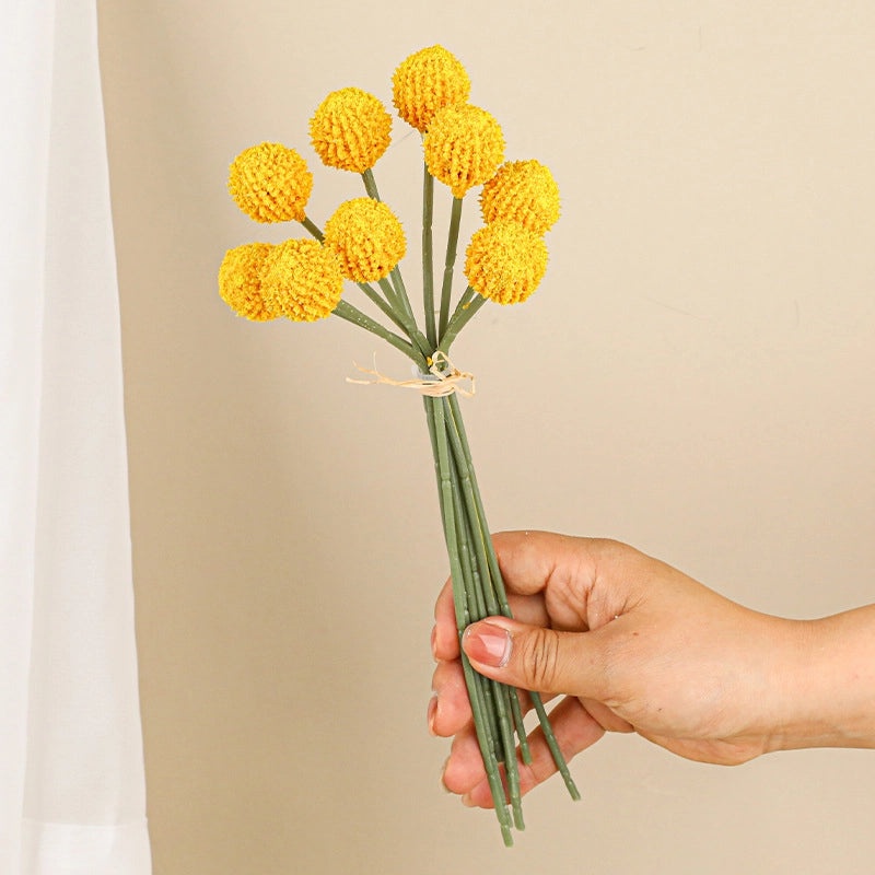Golden Simulation Dandelion Ball Set 9pcs Nordic Home Decor Artificial Flowers Green Plant Ornaments|Home Decoration