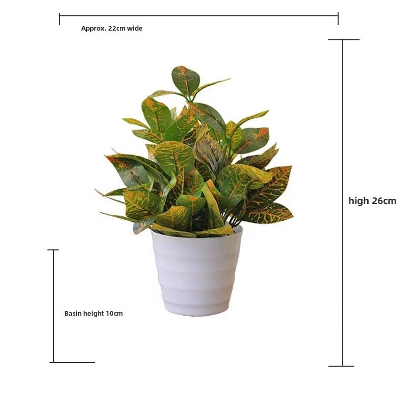 Artificial Green Rose Leaf Plant in Pot|Home Decor Artificial Plants