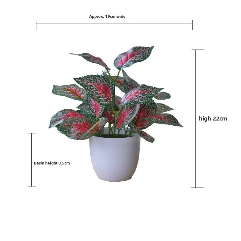 Artificial Green Rose Leaf Plant in Pot|Home Decor Artificial Plants