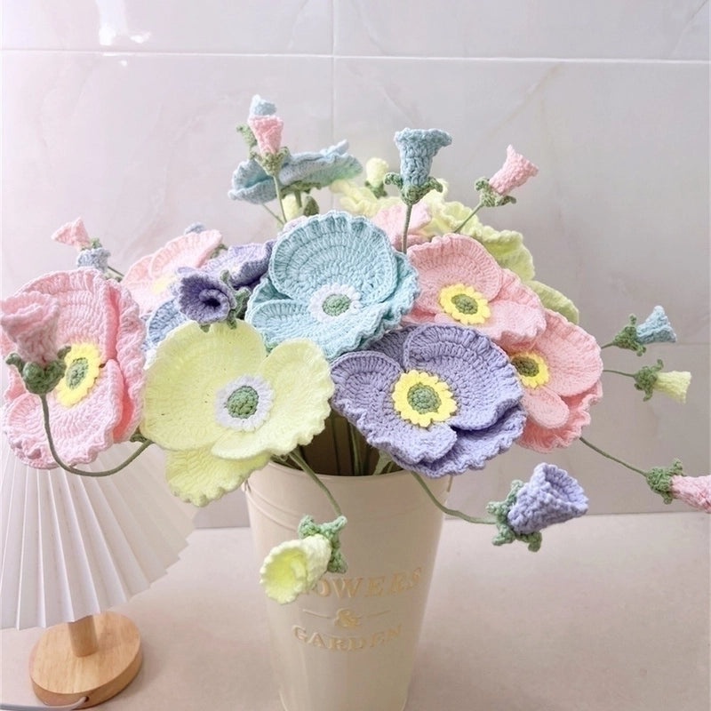 Handmade Pastoral Flower Yarn Artificial Blooms|Home Decor & Artificial Flowers