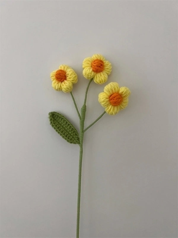 Handmade Pastoral Flower Yarn Artificial Blooms|Home Decor & Artificial Flowers