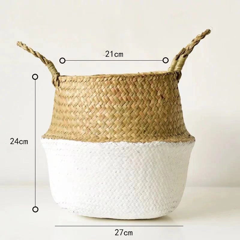 Vintage Plain Straw Basket Organizer|Home Storage & Organization