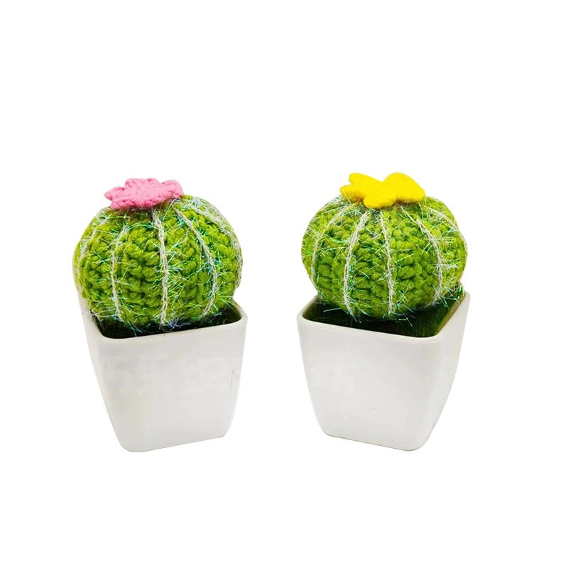 10 Pieces Handcrafted Wool Crochet Cactus Artificial Plants for Home Decor Desktop Gifts|Home Decor & Accessories