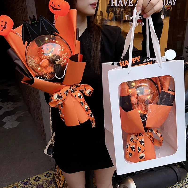 Halloween Pumpkin Plastic Flowers Nordic Modern Cute Artificial Floral Decor|Home Decor & Seasonal Decorations