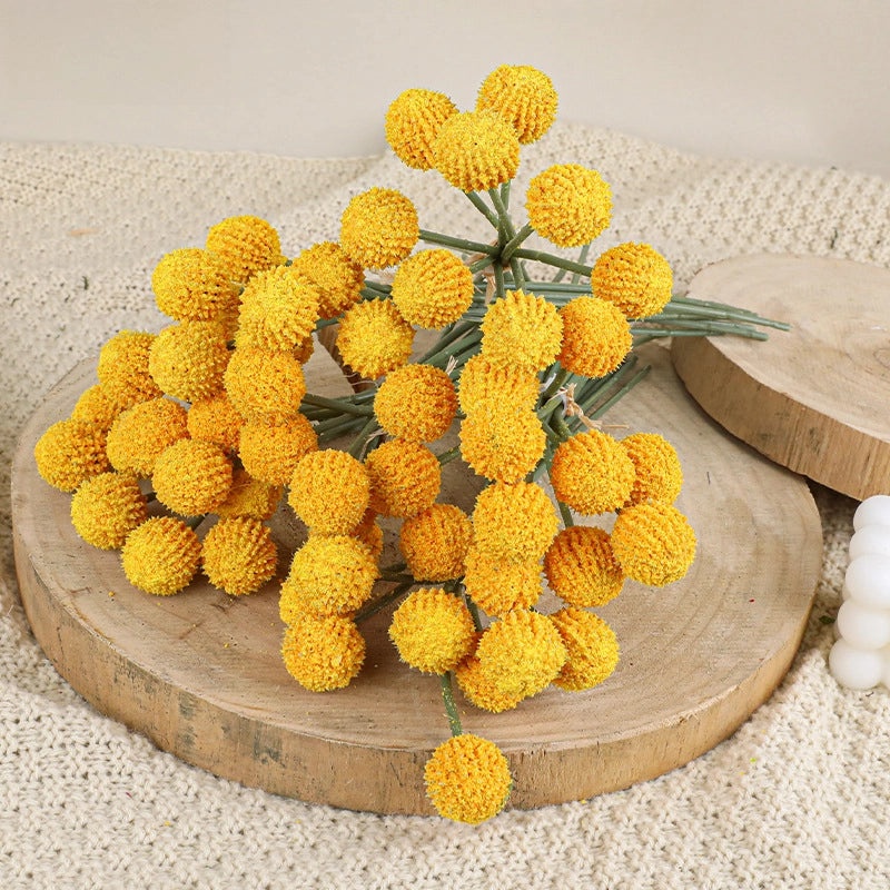 Golden Simulation Dandelion Ball Set 9pcs Nordic Home Decor Artificial Flowers Green Plant Ornaments|Home Decoration