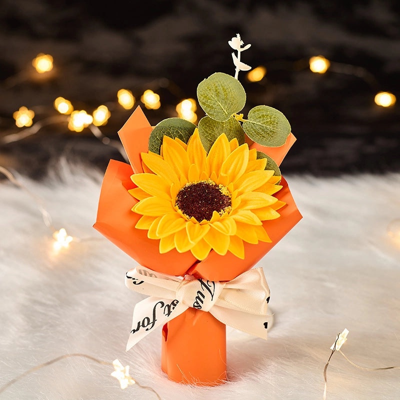 Valentine's Day Sunflower Soap Flower Bouquet | Artificial Flowers Gift | Home Decor | Floral Arrangement | Beauty & Personal Care|Artificial Flo