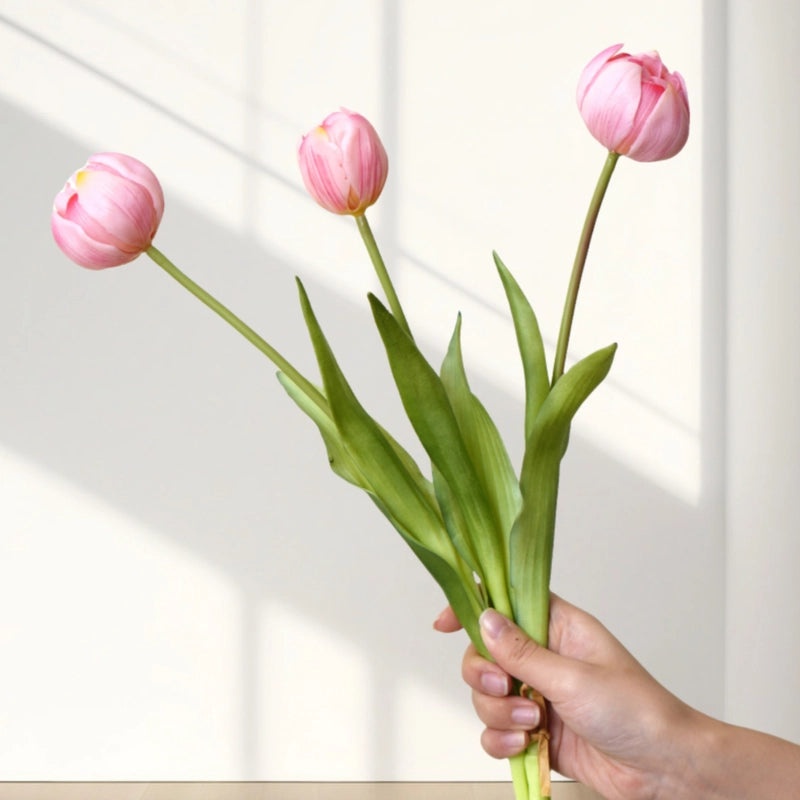 Mother's Day Gift Soft Rubber Tulip Artificial Flower Moisturizing Simulation Ornament Photography Prop|Home Decor & Artificial Flowers