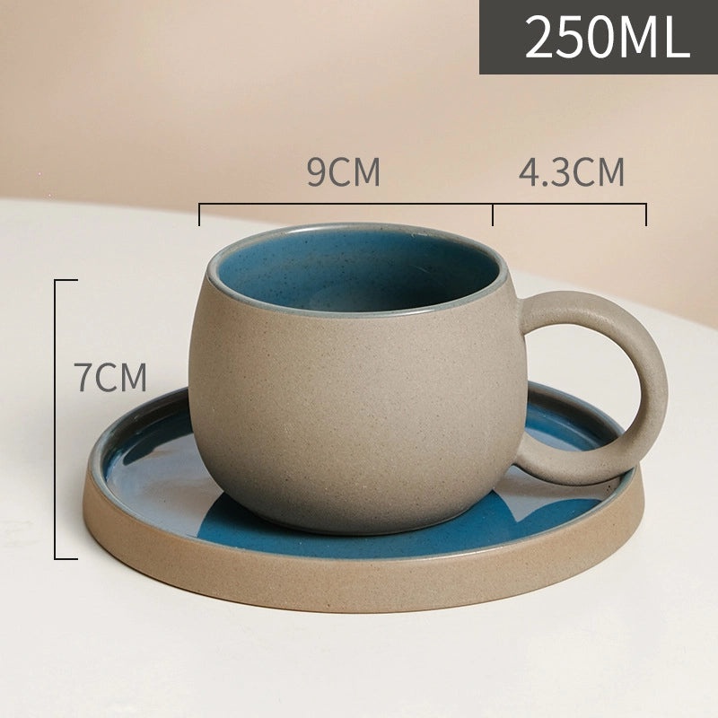 Simple Solid Color Ceramic Mug with Placemat Set for Everyday Use|Home & Kitchen Accessories