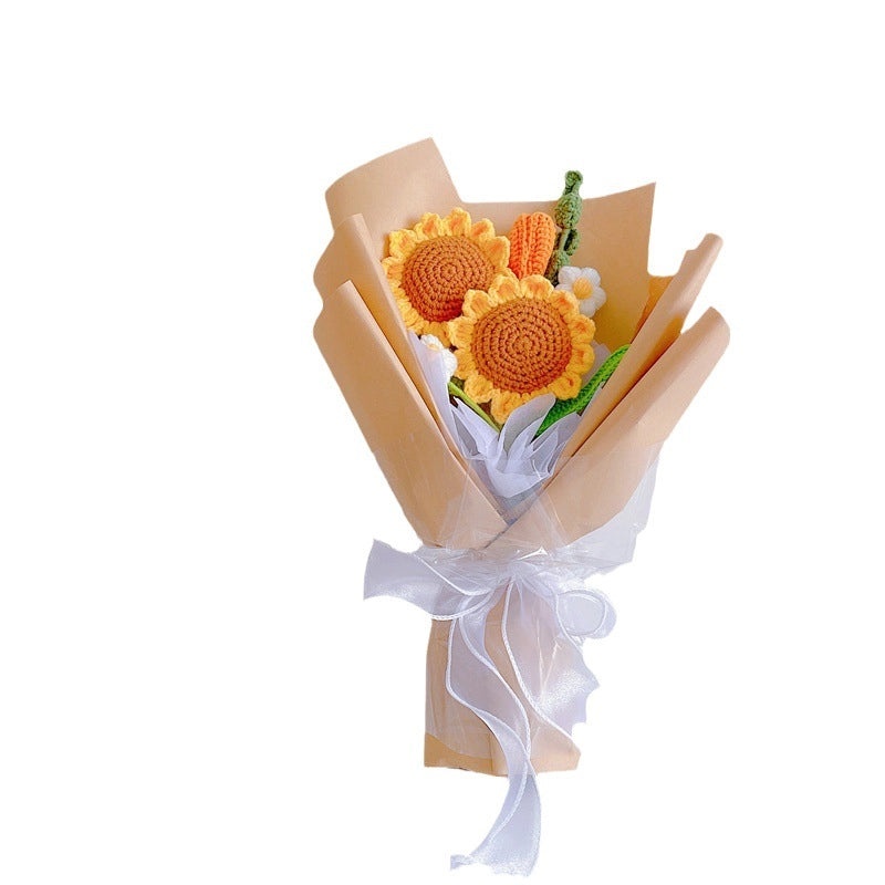 Rustic Sunflower Yarn Artificial Flower Decor|Home Decor Artificial Flowers