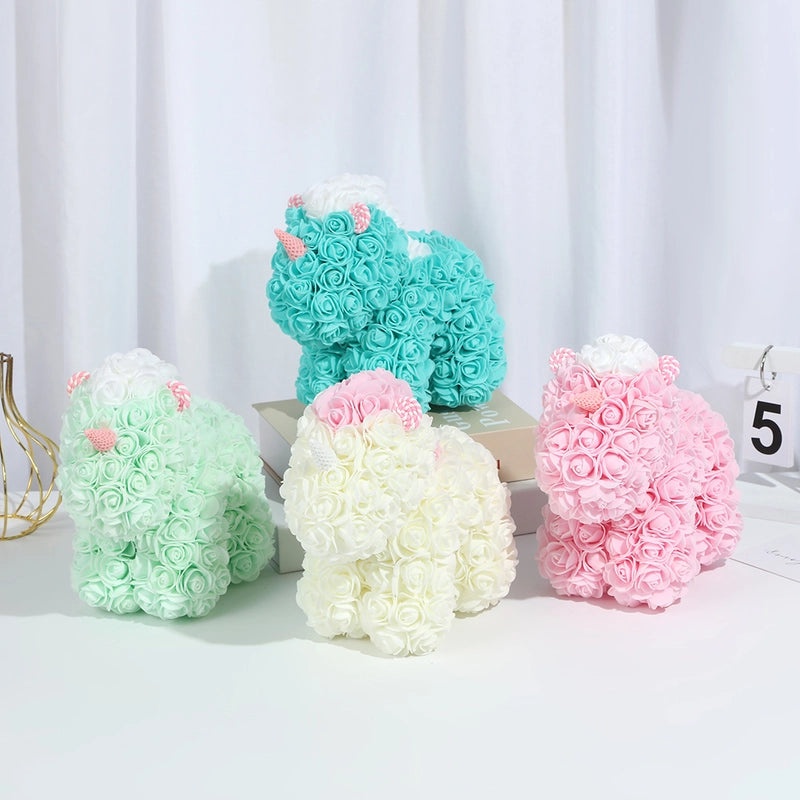 Elegant Lady Animal Preserved Fresh Flower Ornaments for Valentine's Day | Women's Accessories