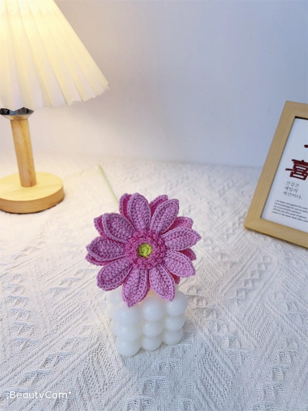 Hand-Woven Wool African Chrysanthemum Simulation Bouquet|Home Decor Artificial Flowers