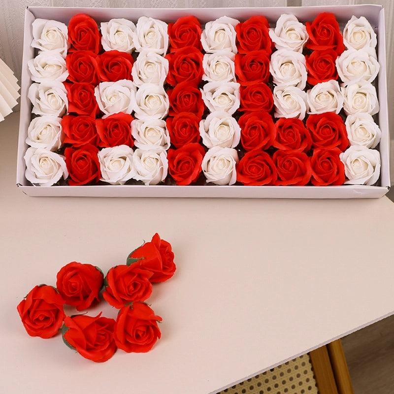 50 Pcs Valentine’s Day Rose Soap Flowers Romantic Classic Artificial Floral Decor|Home Decor Gifts