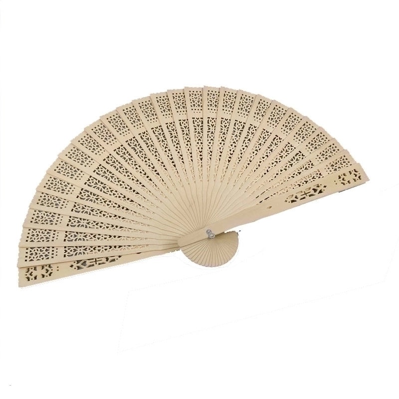 8-inch Handmade Hollow Sunflower Folding Incense Fan Imitation Sandalwood Wedding Gift Fan|Home & Garden > Decor > Fans