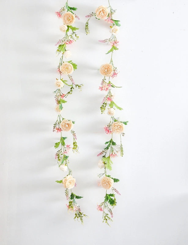 Artificial Rose Vine Garland for Air Conditioning Ducts Ceiling Decor Living Room Wall Plastic Winding Plant Vines|Home Decor Artificial Plants
