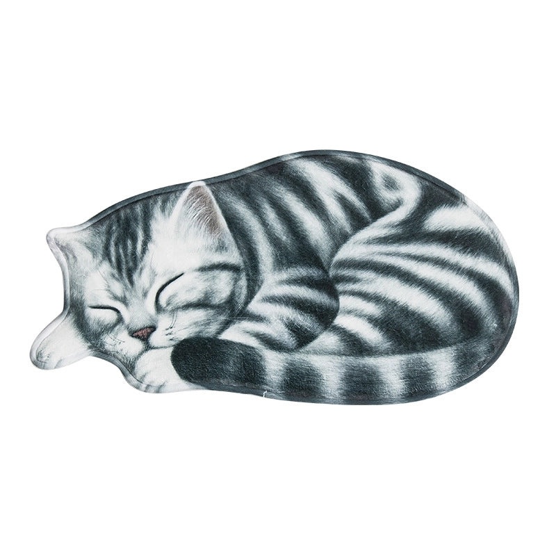 Cute Cat Design Polyester Floor Mat for Home Decor|Home & Living - Floor Rugs & Mats