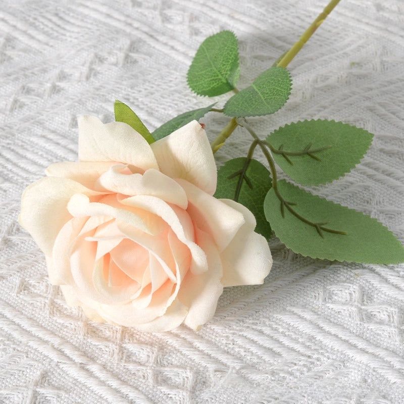 Romantic Artificial Rose Single Stem Valentine’s Day Home & Wedding Decor Soft Flannel Feel|Home Decor & Wedding Supplies